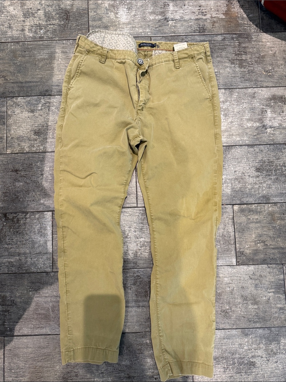 Bugatchi Men's Olive-Tan Chino Pants